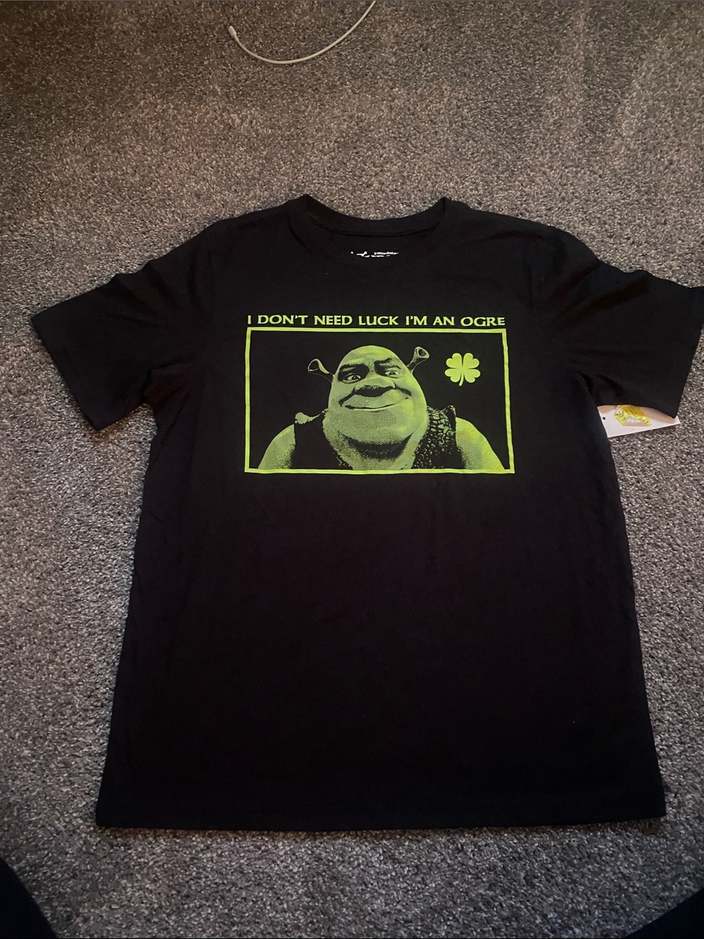 Shrek Graphic Tee - Black with Neon Green Print
